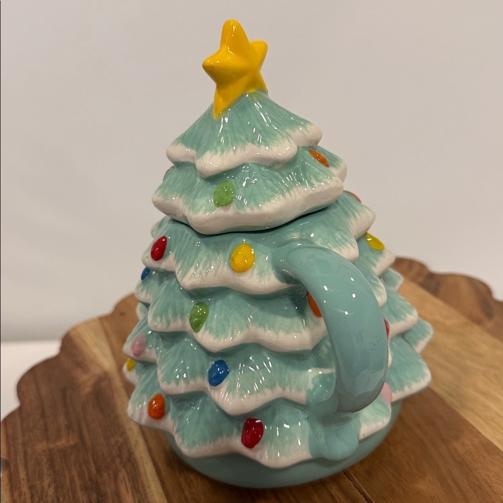 Mr. Christmas Nostalgic Coastal Blue Christmas Tree Mug with Lid - Picture 5 of 6